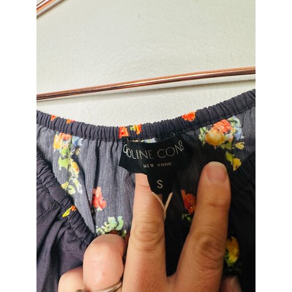 NWT Caroline Constas Black Floral Calla Off The Shoulder Mini Dress Size Small - Picture 15 of 16